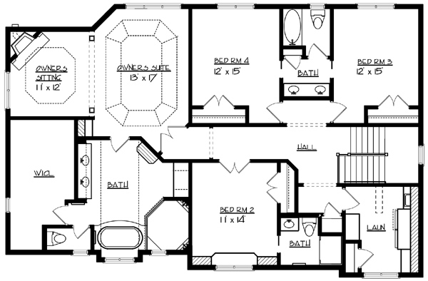 Upper Floor Plan image of Providence House Plan